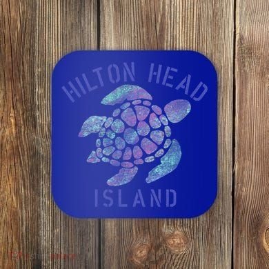 Hilton Head Island Sc Beach Design / Souvenir Illustration Gift Coaster