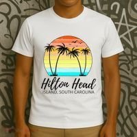 Hilton Head Island Retro Vintage Sunset South Carolina T-Shirt thumb 3