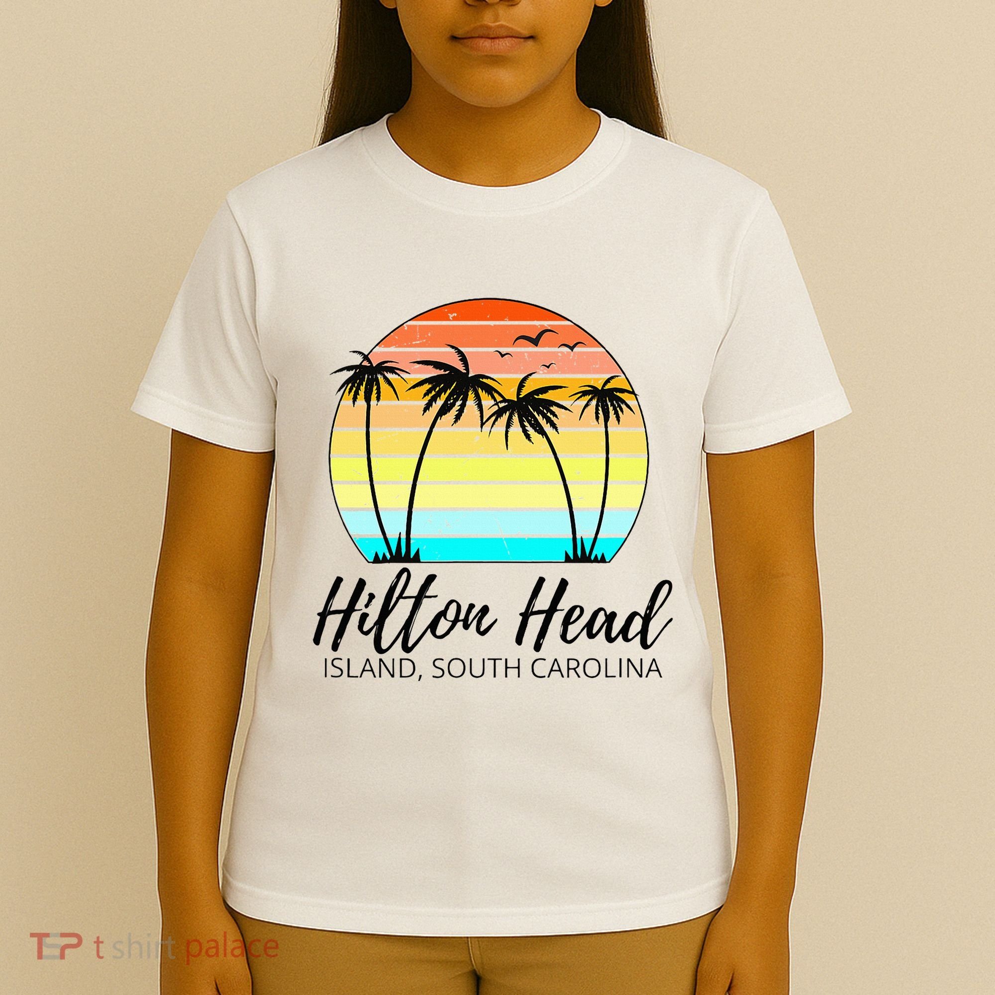 Hilton Head Island Retro Vintage Sunset South Carolina T-Shirt