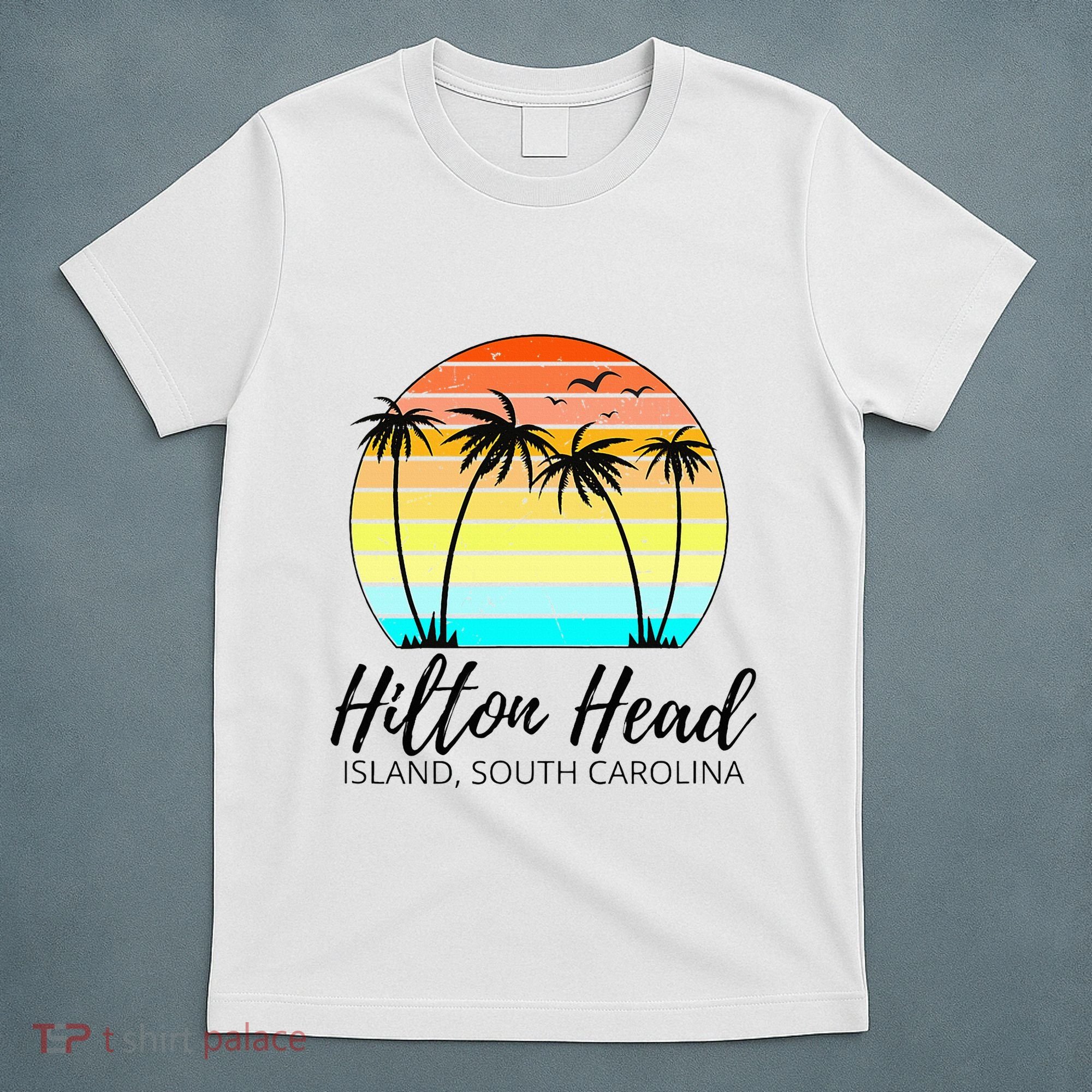 Hilton Head Island Retro Vintage Sunset South Carolina T-Shirt