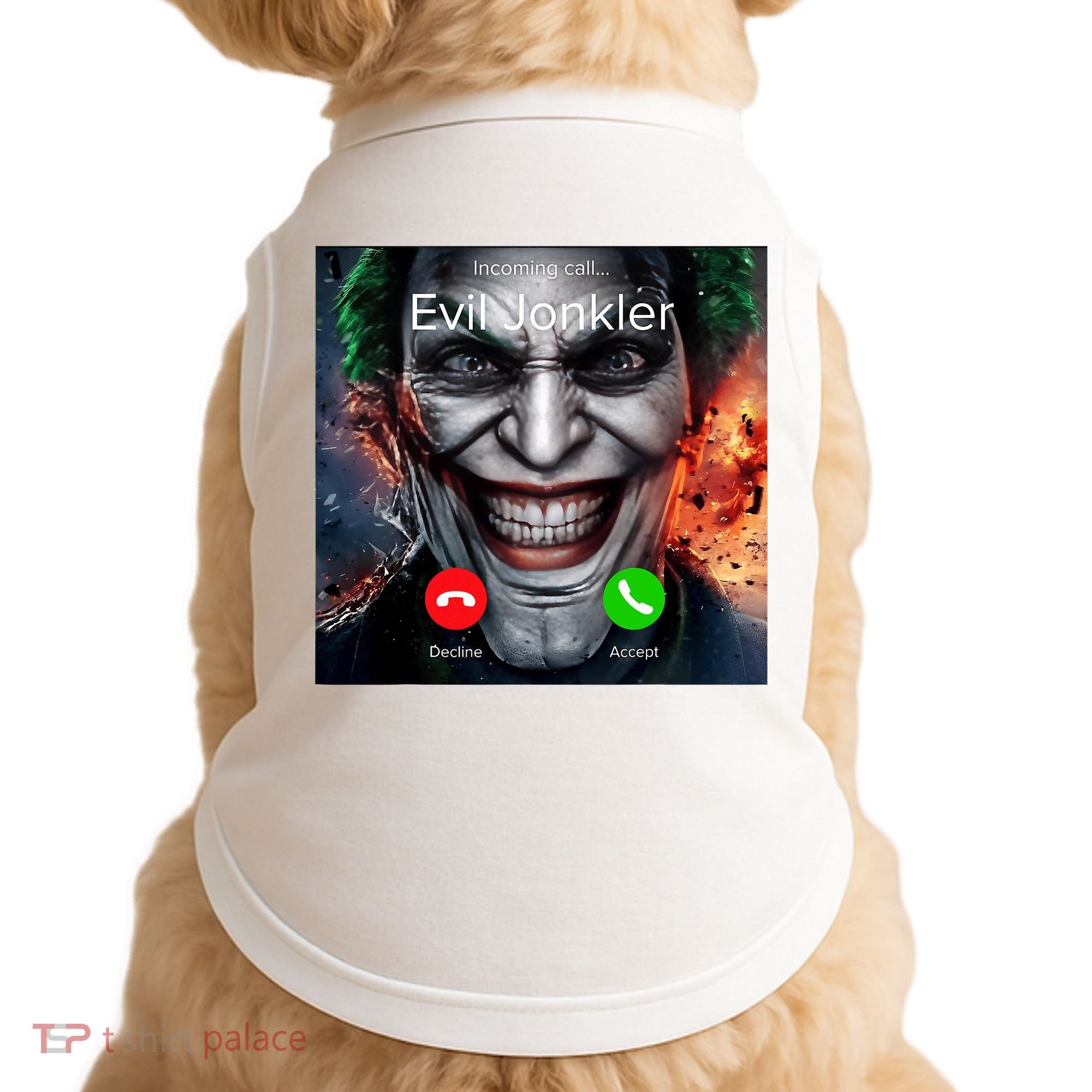 Humor Horror Incoming Call From Evil Jonkler Halloween Doggie Tank