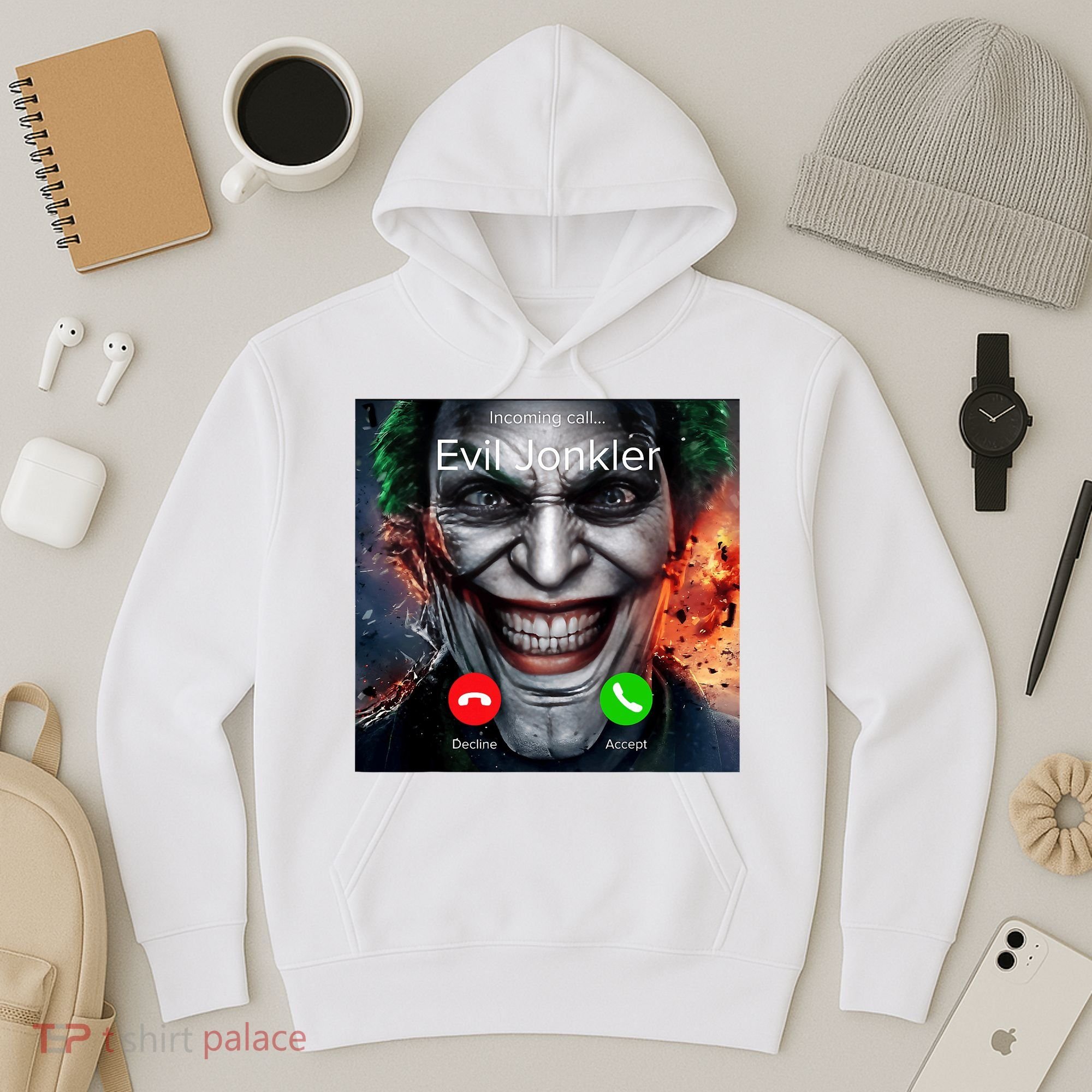 Humor Horror Incoming Call From Evil Jonkler Halloween Hoodie
