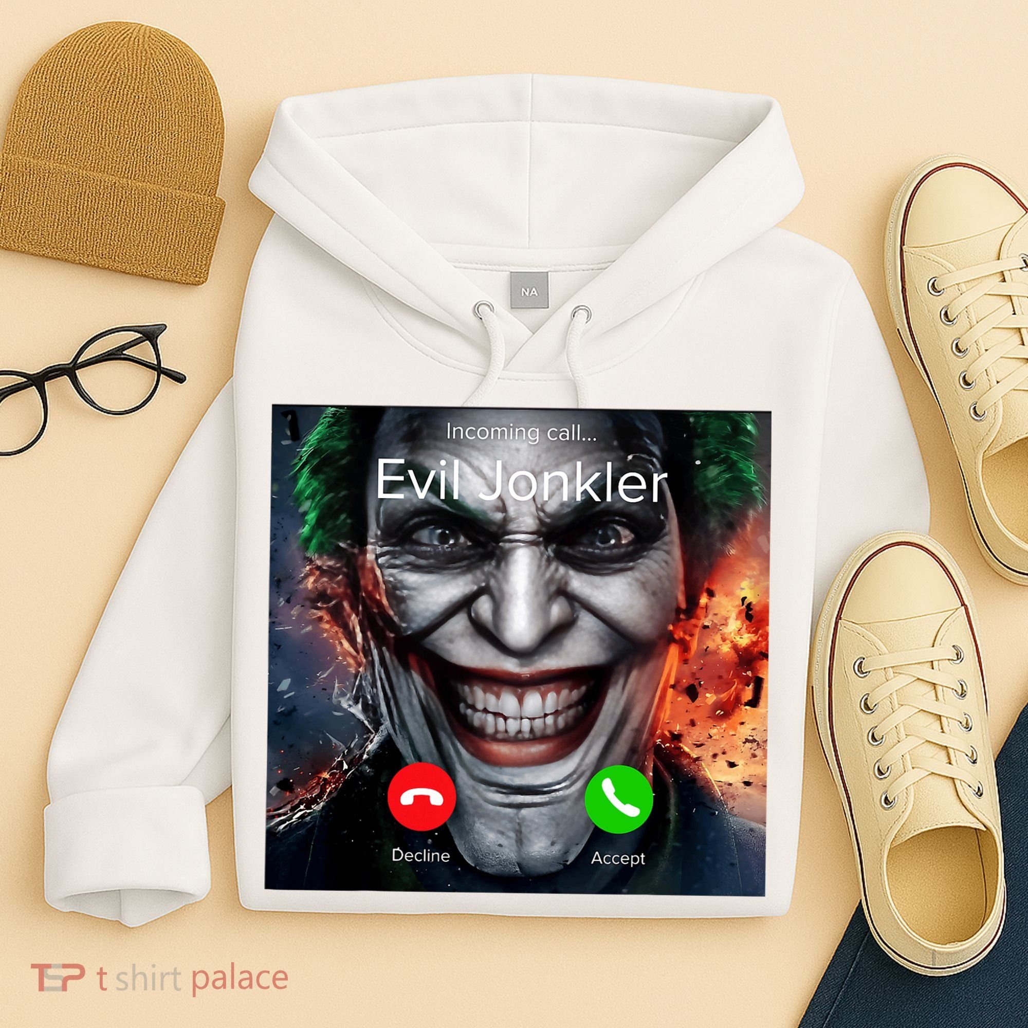 Humor Horror Incoming Call From Evil Jonkler Halloween Hoodie
