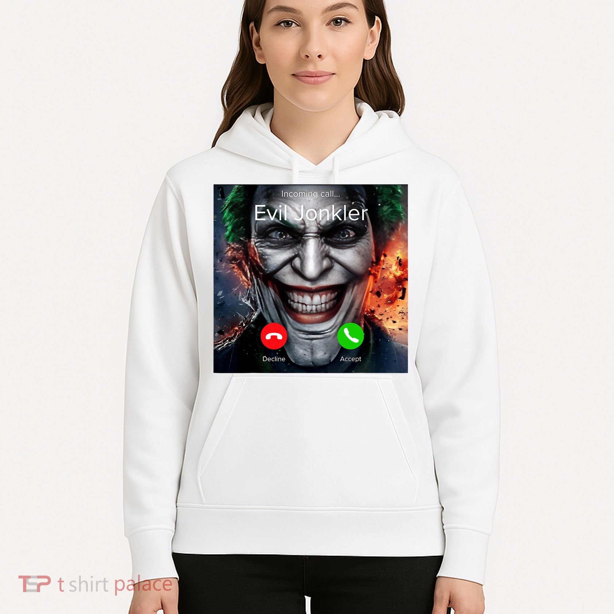 Humor Horror Incoming Call From Evil Jonkler Halloween Hoodie