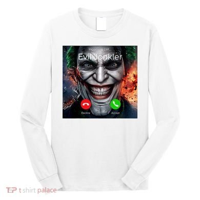Humor Horror Incoming Call From Evil Jonkler Halloween Long Sleeve Shirt