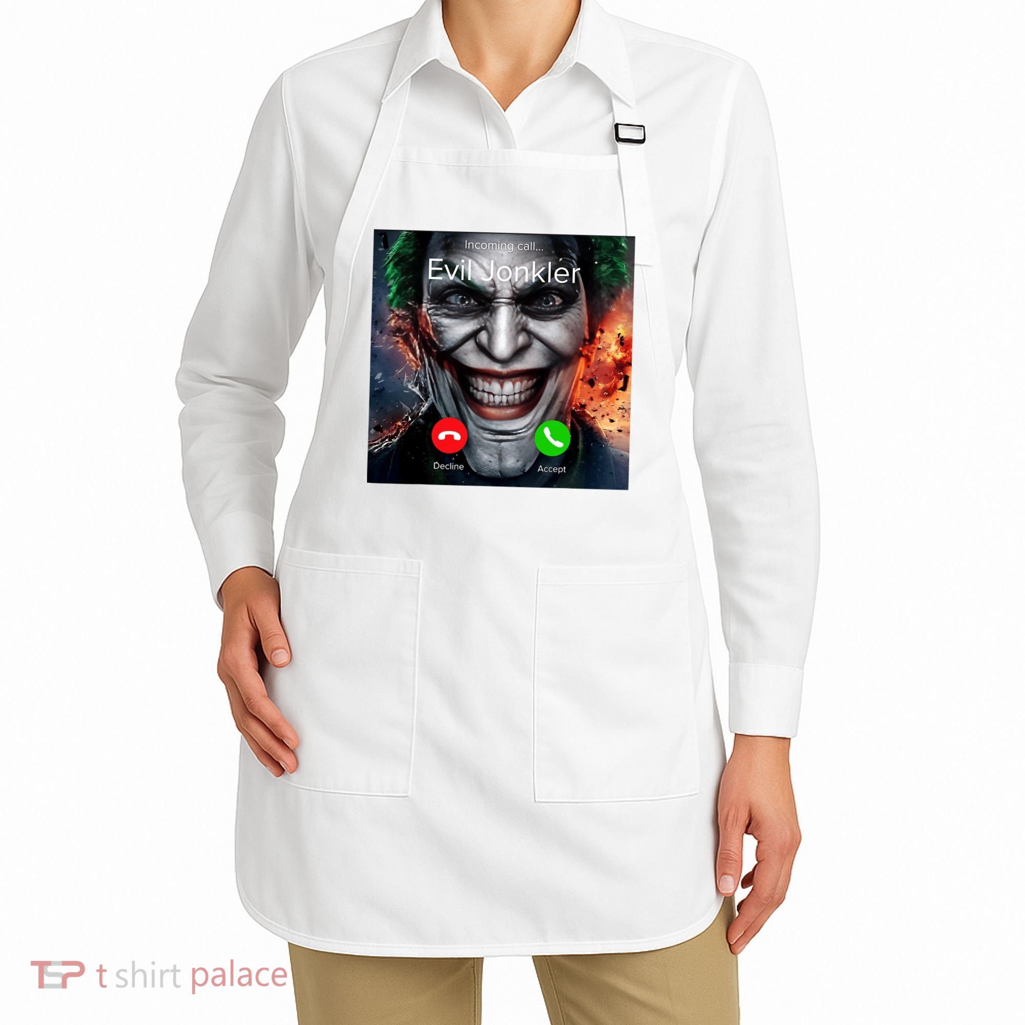 Humor Horror Incoming Call From Evil Jonkler Halloween Apron
