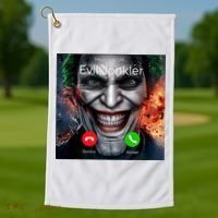 Humor Horror Incoming Call From Evil Jonkler Halloween Golf Towel thumb 1
