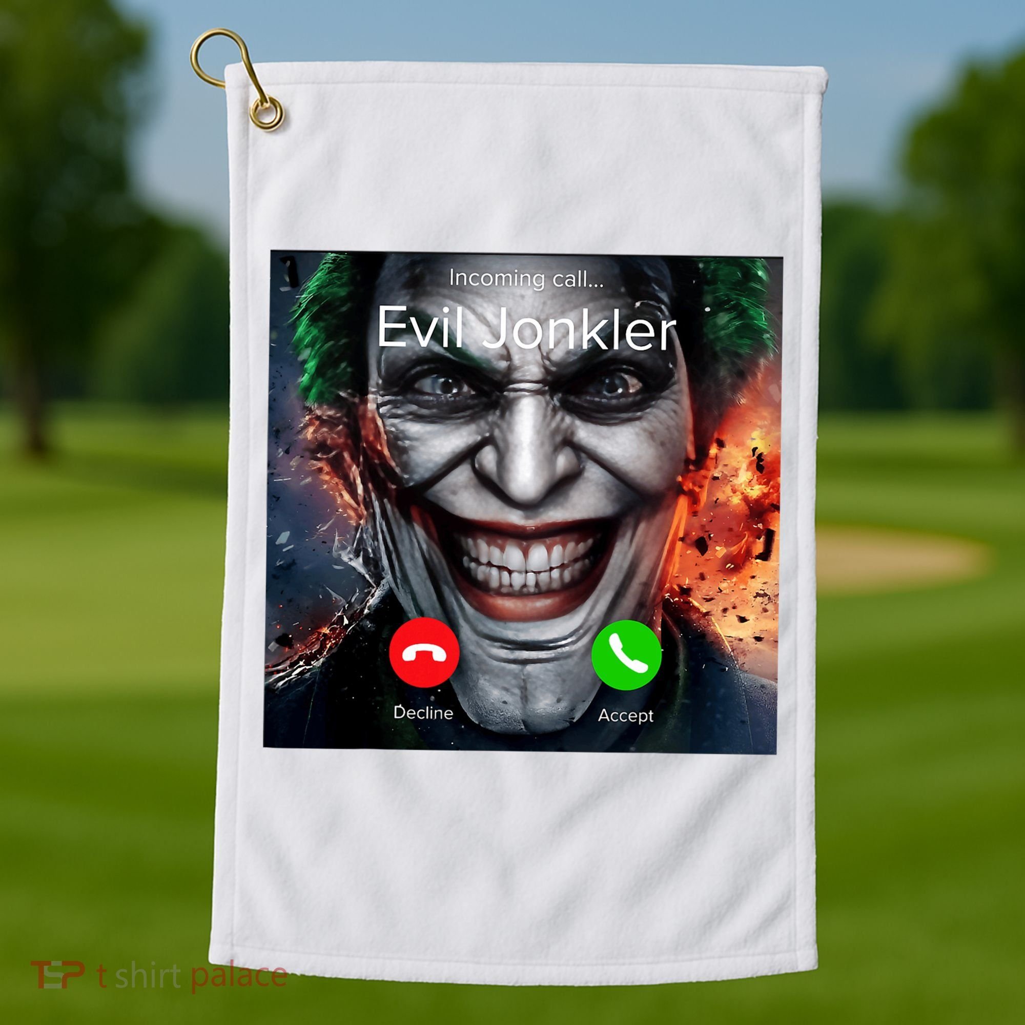 Humor Horror Incoming Call From Evil Jonkler Halloween Golf Towel
