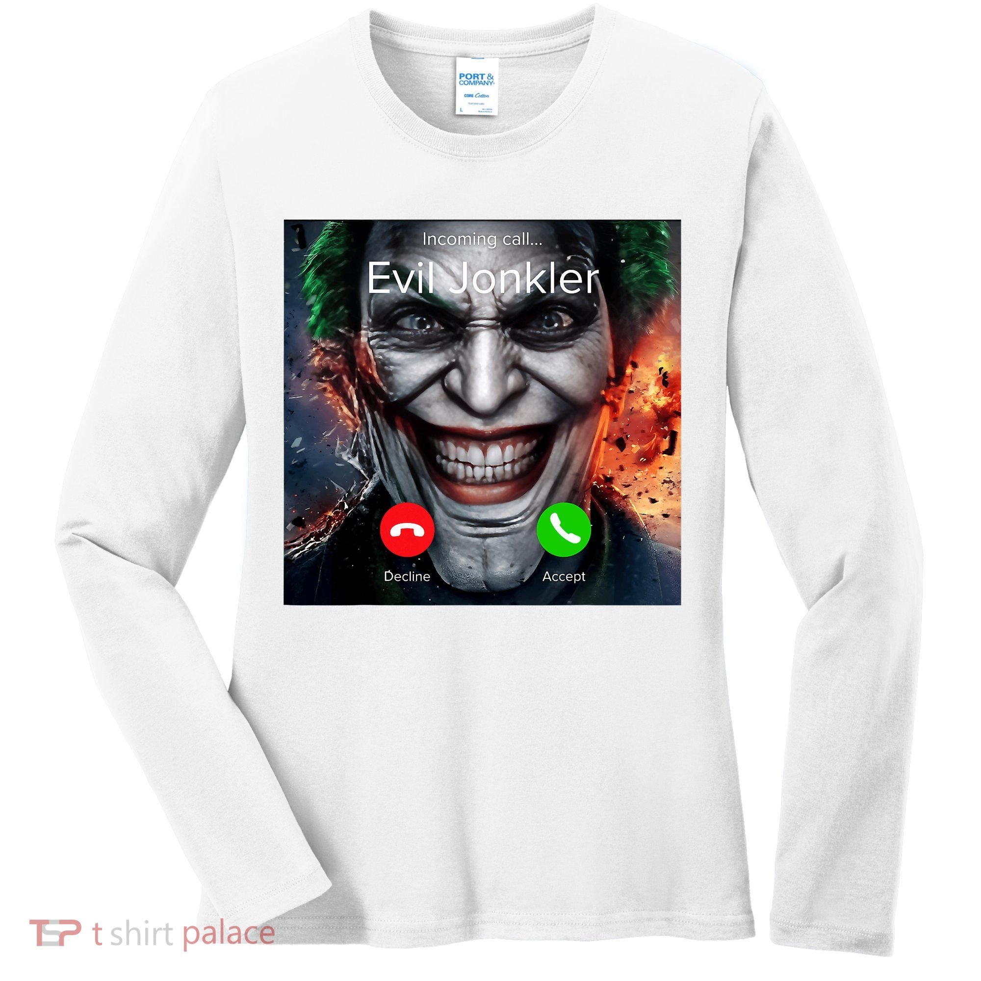 Humor Horror Incoming Call From Evil Jonkler Halloween Women's Long Sleeve Shirt