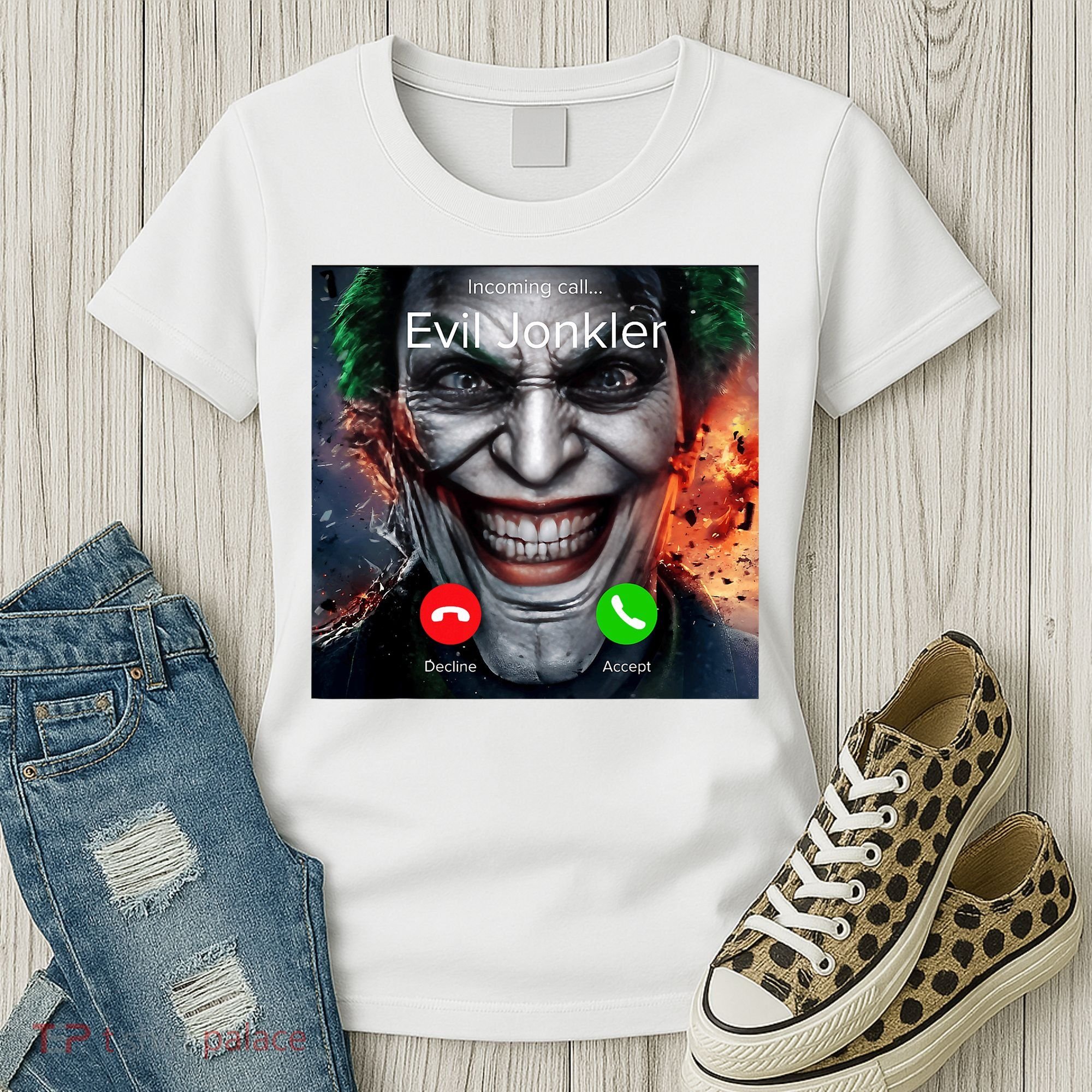 Humor Horror Incoming Call From Evil Jonkler Halloween Women's T-Shirt