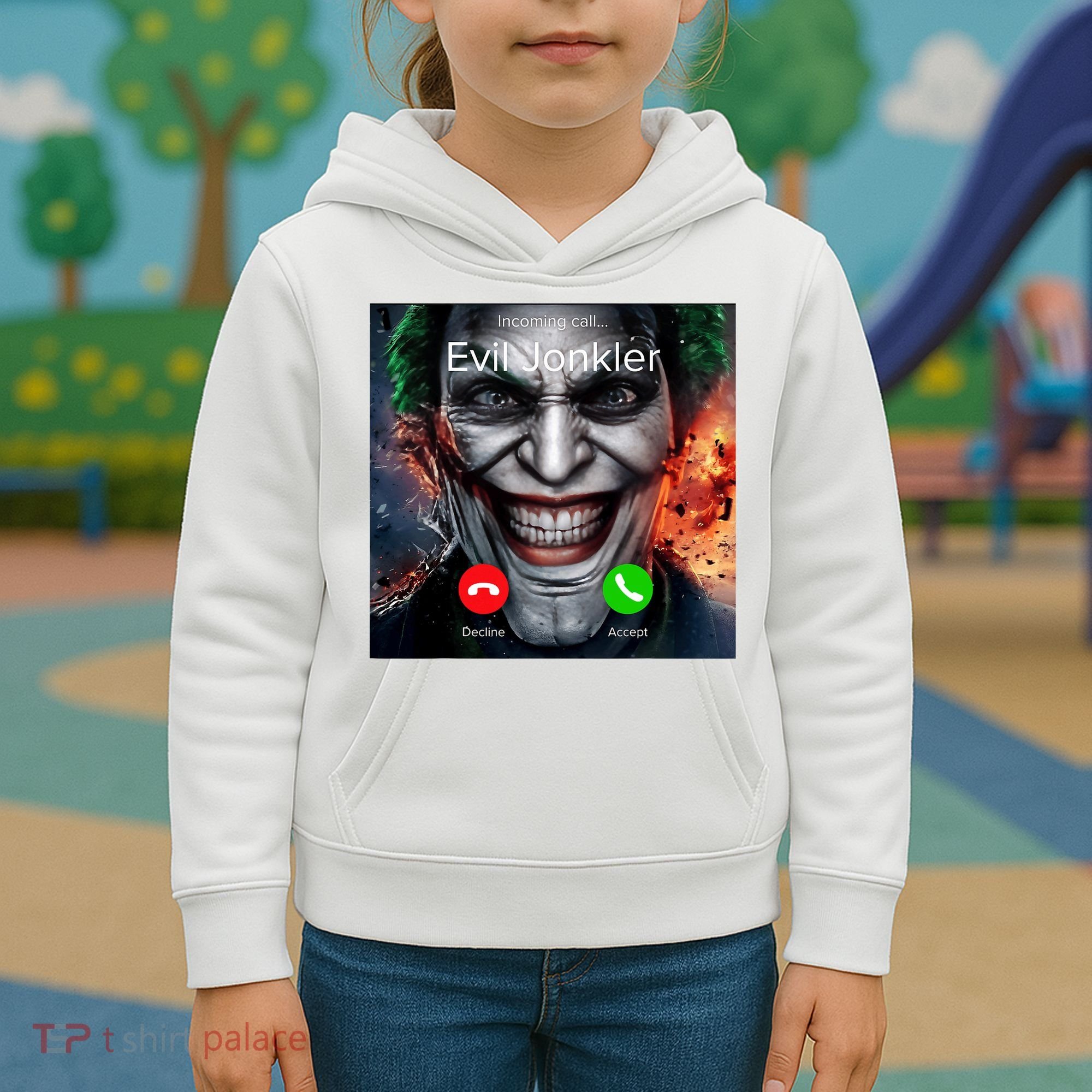 Humor Horror Incoming Call From Evil Jonkler Halloween Kids Hoodie