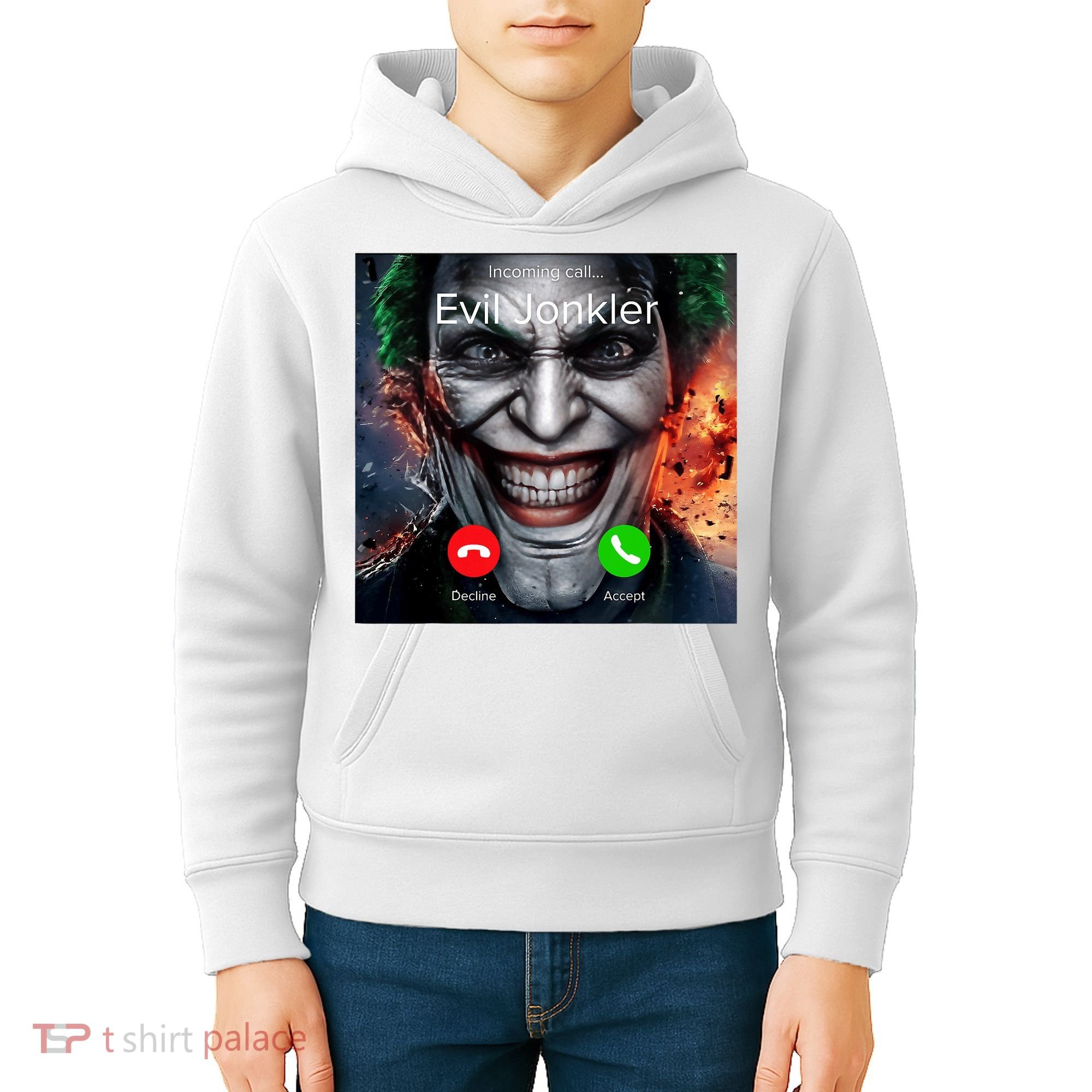 Humor Horror Incoming Call From Evil Jonkler Halloween Kids Hoodie
