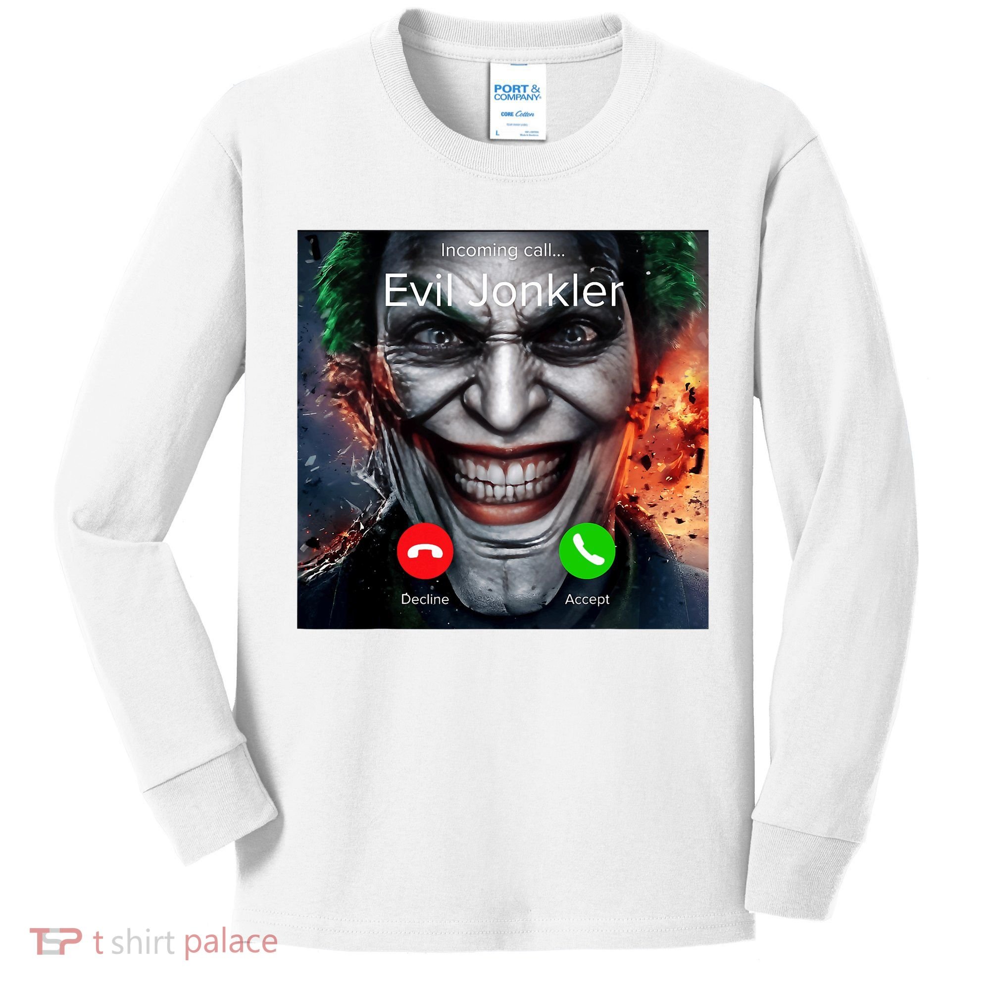 Humor Horror Incoming Call From Evil Jonkler Halloween Kids Long Sleeve Shirt