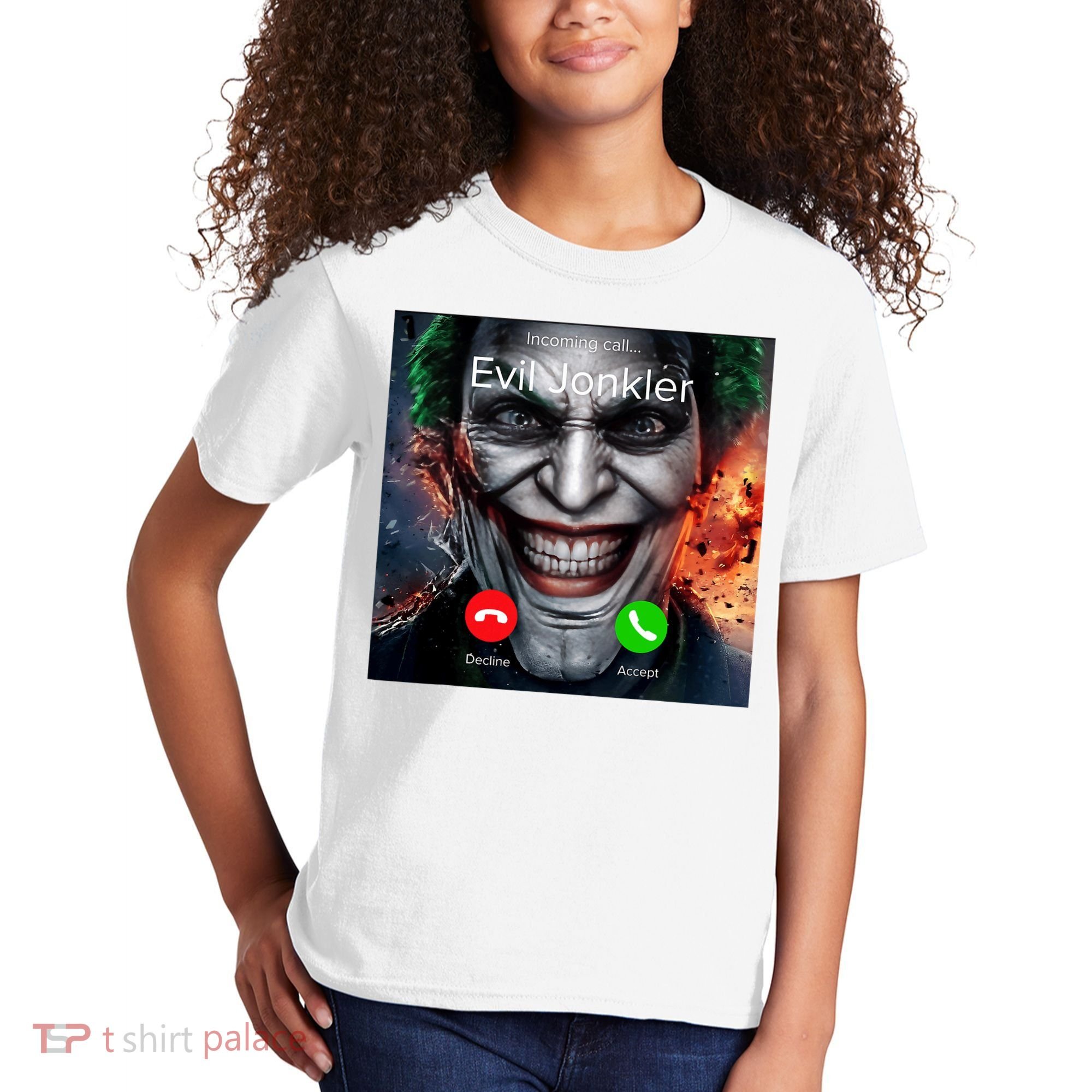 Humor Horror Incoming Call From Evil Jonkler Halloween Kids T-Shirt