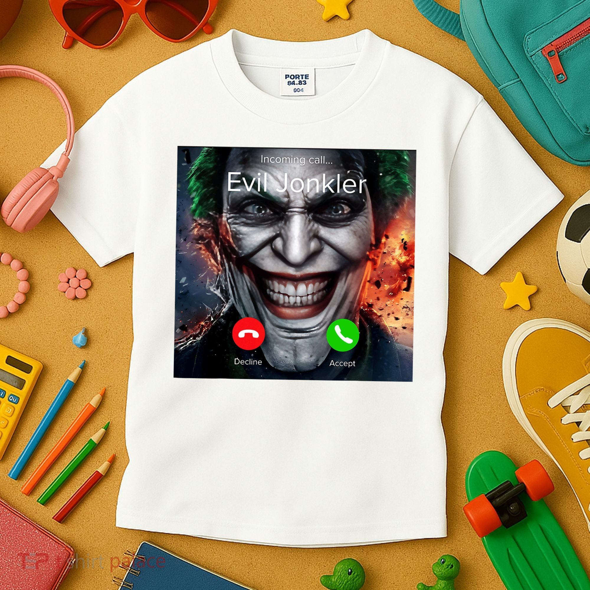 Humor Horror Incoming Call From Evil Jonkler Halloween Kids T-Shirt