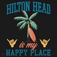 Hilton Head Is My Happy Place Retro Beach Palm Trees Summer Great Gift Bucket Hat thumb 4