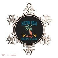 Hilton Head Is My Happy Place Retro Beach Palm Trees Summer Great Gift Ornament thumb 0