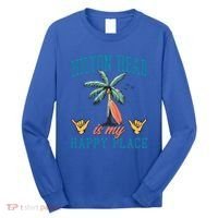 Hilton Head Is My Happy Place Retro Beach Palm Trees Summer Great Gift Long Sleeve Shirt thumb 0