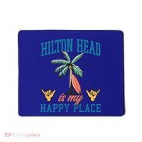Hilton Head Is My Happy Place Retro Beach Palm Trees Summer Great Gift Mousepad thumb 0