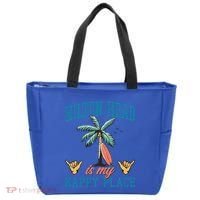 Hilton Head Is My Happy Place Retro Beach Palm Trees Summer Great Gift Tote Bag thumb 0