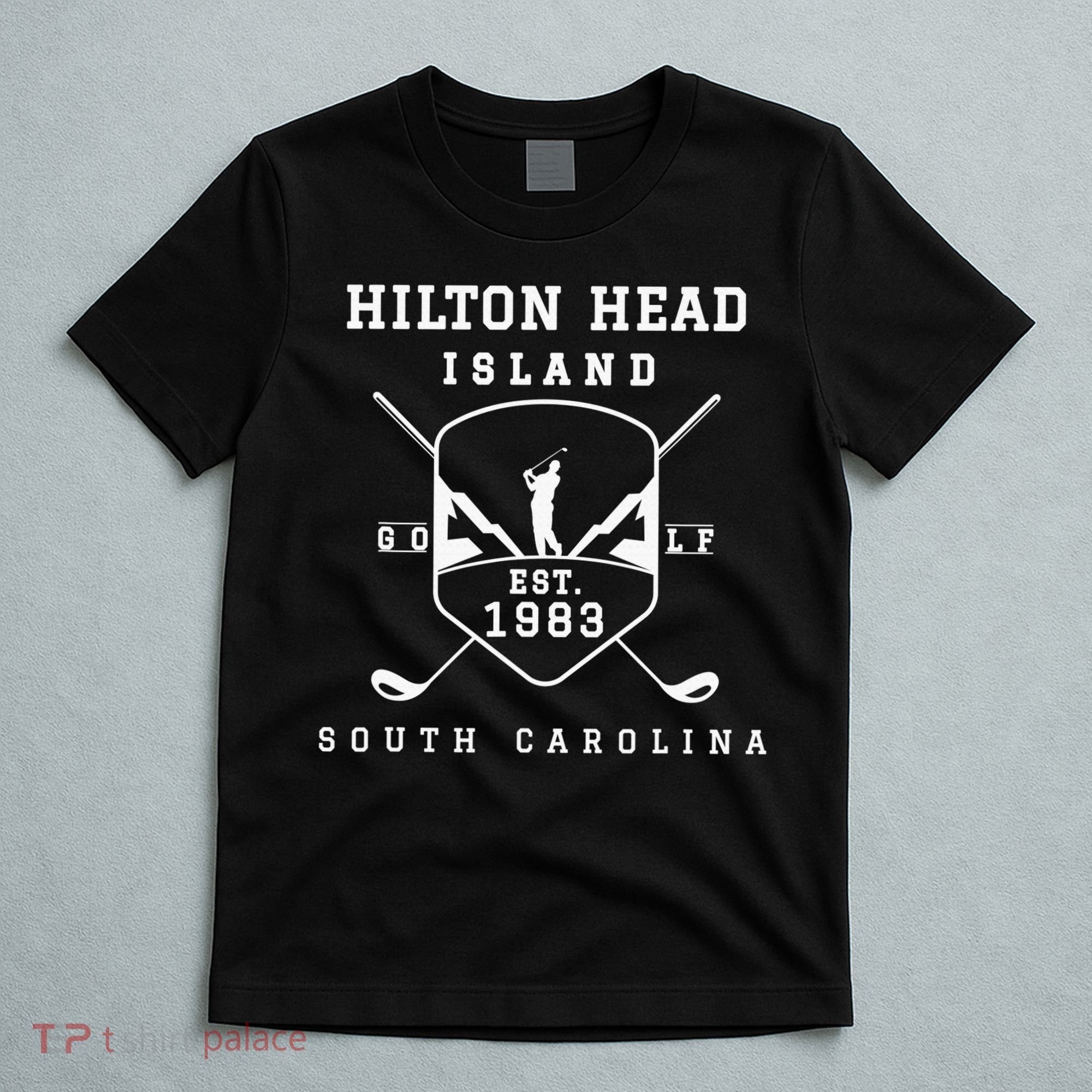 Hilton Head Island Est.1983 Golfer With Golf Club Funny T-Shirt