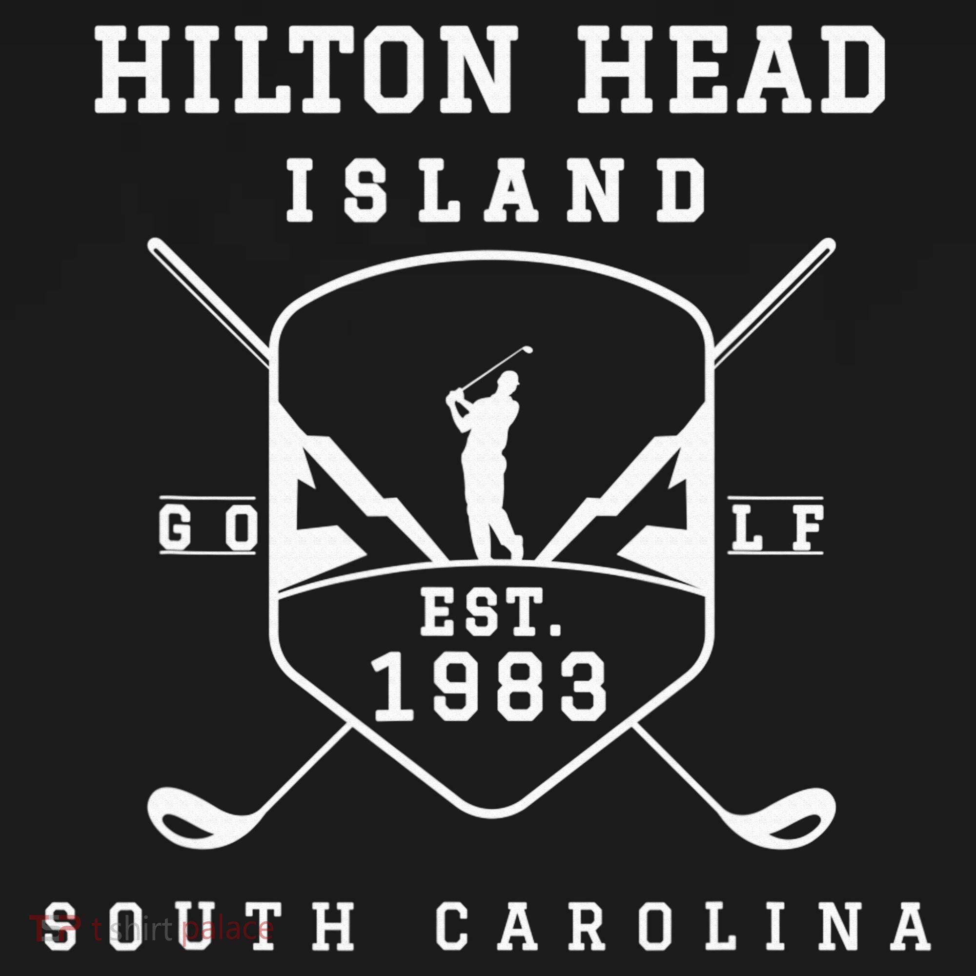 Hilton Head Island Est.1983 Golfer With Golf Club Funny T-Shirt