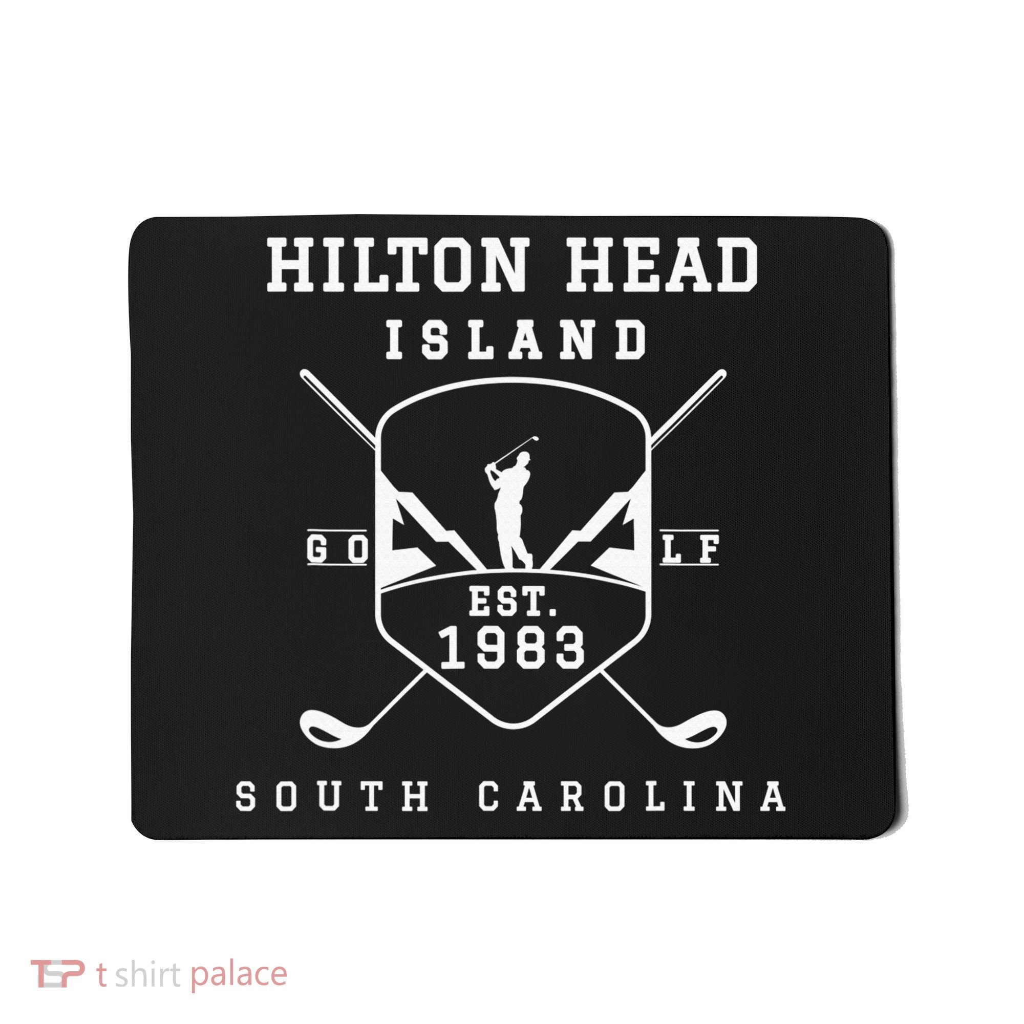 Hilton Head Island Est.1983 Golfer With Golf Club Funny Mousepad