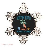 Hilton Head Island Is My Happy Place Beach Palm Trees Summer Gift Ornament thumb 0