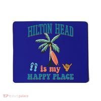 Hilton Head Island Is My Happy Place Beach Palm Trees Summer Gift Mousepad thumb 0