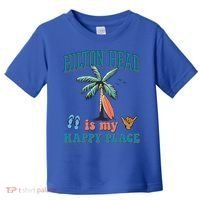 Hilton Head Island Is My Happy Place Beach Palm Trees Summer Gift Toddler T-Shirt thumb 0