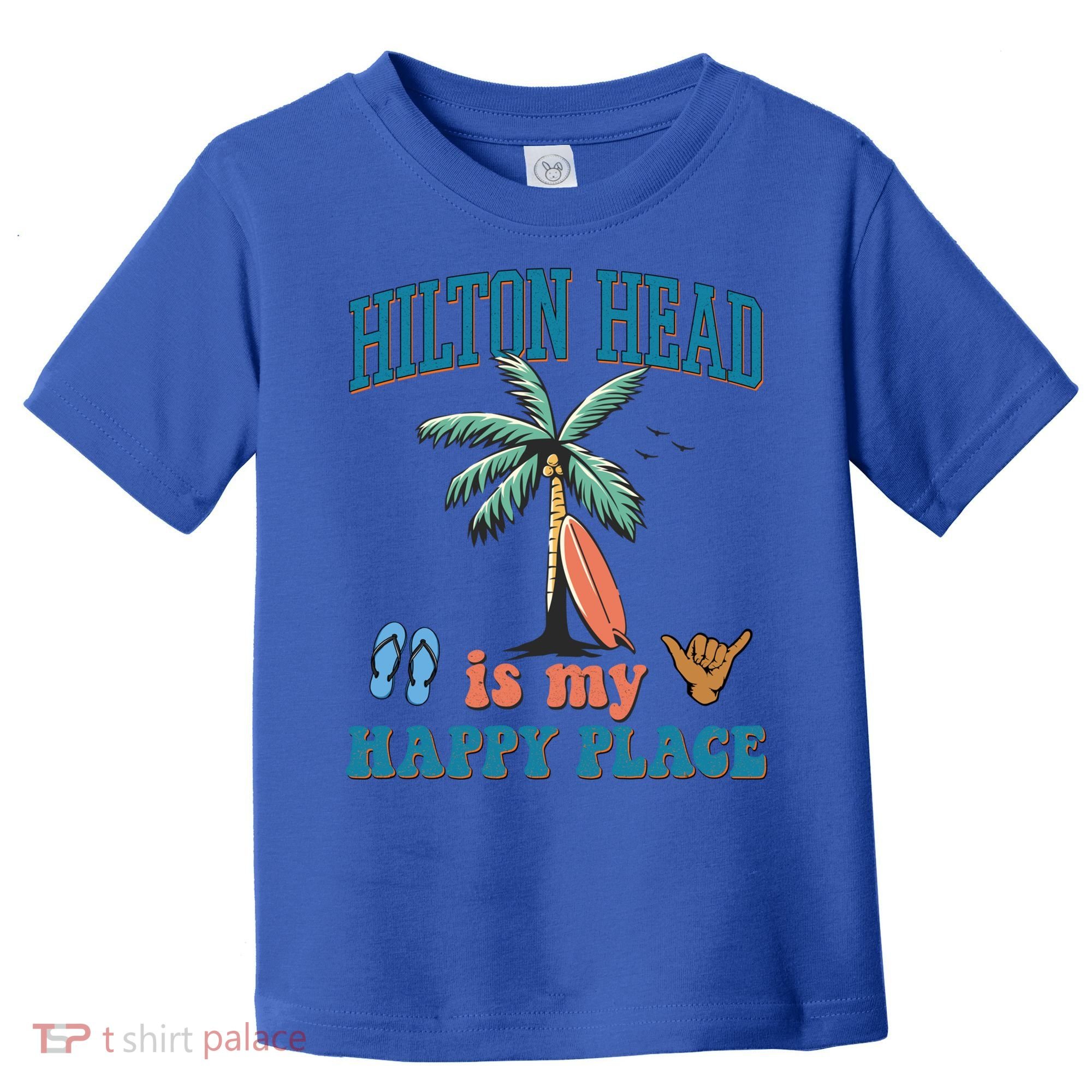 Hilton Head Island Is My Happy Place Beach Palm Trees Summer Gift Toddler T-Shirt