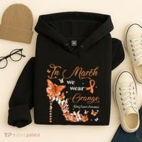 High Heel In March We Wear Orange Multiple Sclerosis Warrior Hoodie thumb 4
