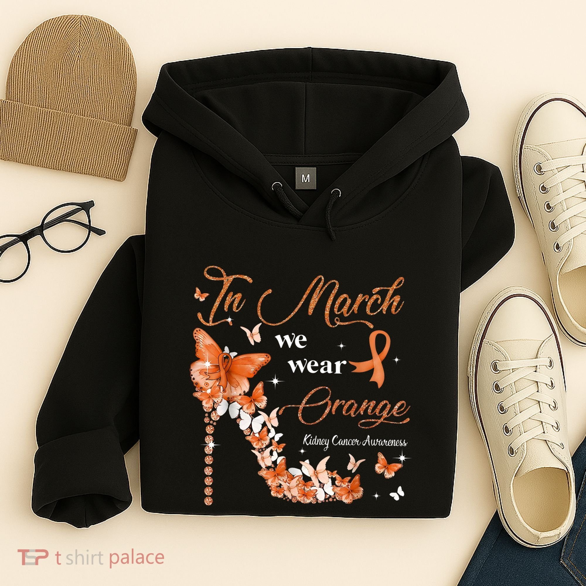 High Heel In March We Wear Orange Multiple Sclerosis Warrior Hoodie