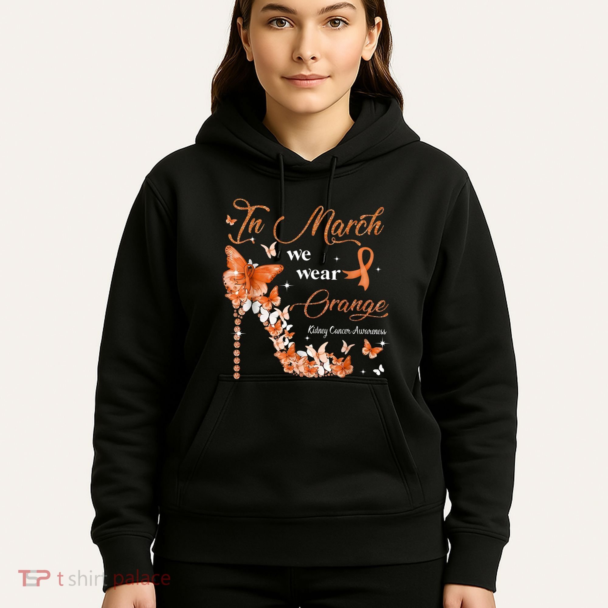 High Heel In March We Wear Orange Multiple Sclerosis Warrior Hoodie