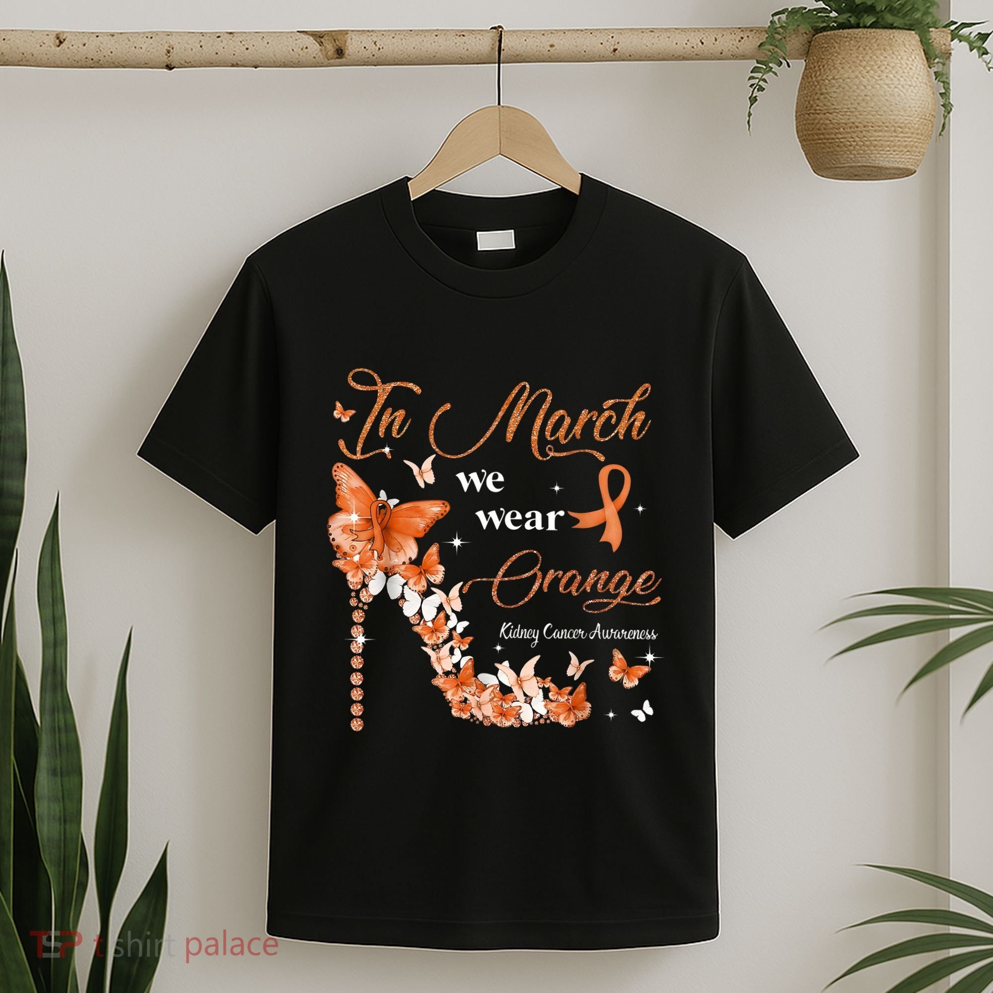 High Heel In March We Wear Orange Multiple Sclerosis Warrior T-Shirt