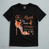 High Heel In March We Wear Orange Multiple Sclerosis Warrior T-Shirt thumb 5