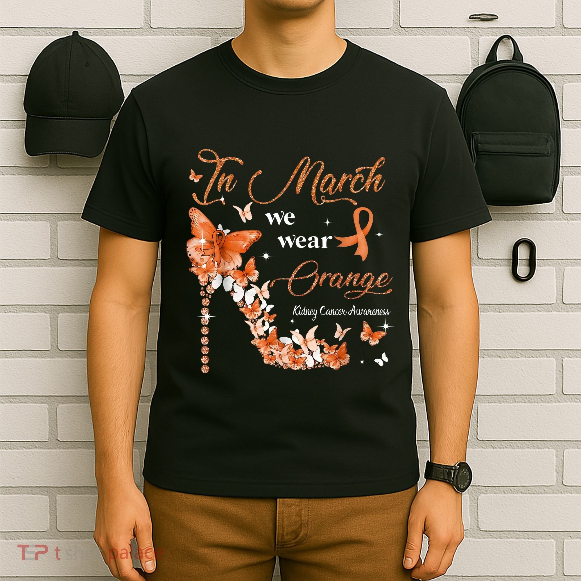High Heel In March We Wear Orange Multiple Sclerosis Warrior T-Shirt