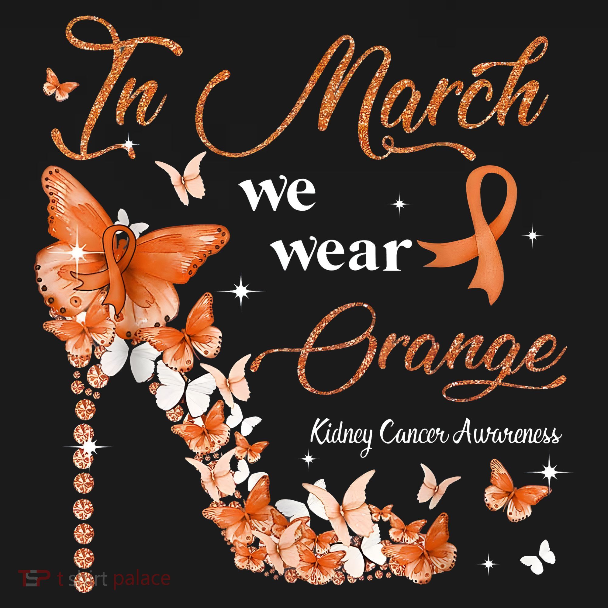 High Heel In March We Wear Orange Multiple Sclerosis Warrior T-Shirt