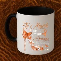High Heel In March We Wear Orange Multiple Sclerosis Warrior Coffee Mug thumb 2