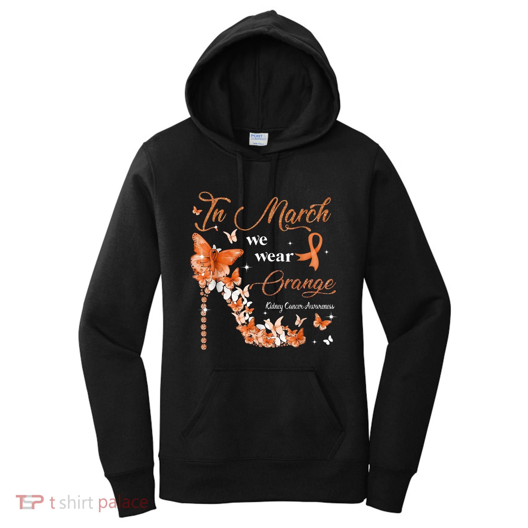 High Heel In March We Wear Orange Multiple Sclerosis Warrior Women's Hoodie
