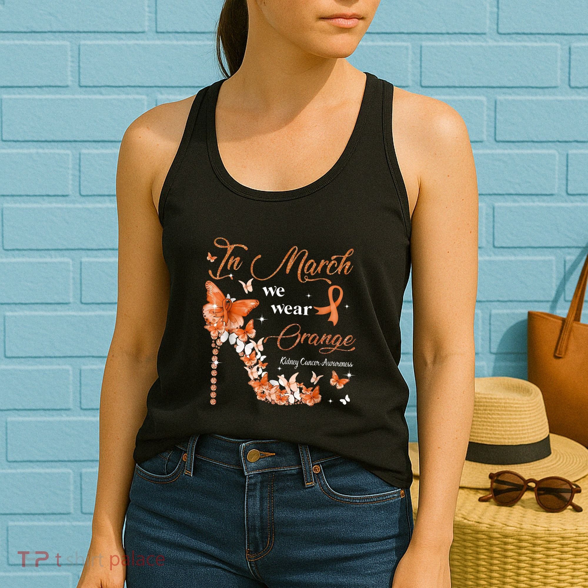 High Heel In March We Wear Orange Multiple Sclerosis Warrior Women's Tank Top