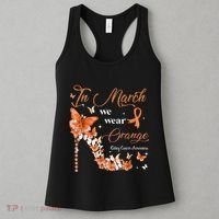 High Heel In March We Wear Orange Multiple Sclerosis Warrior Women's Tank Top thumb 3