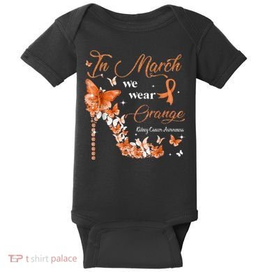 High Heel In March We Wear Orange Multiple Sclerosis Warrior Baby Bodysuit