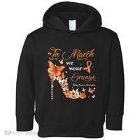 High Heel In March We Wear Orange Multiple Sclerosis Warrior Toddler Hoodie thumb 0