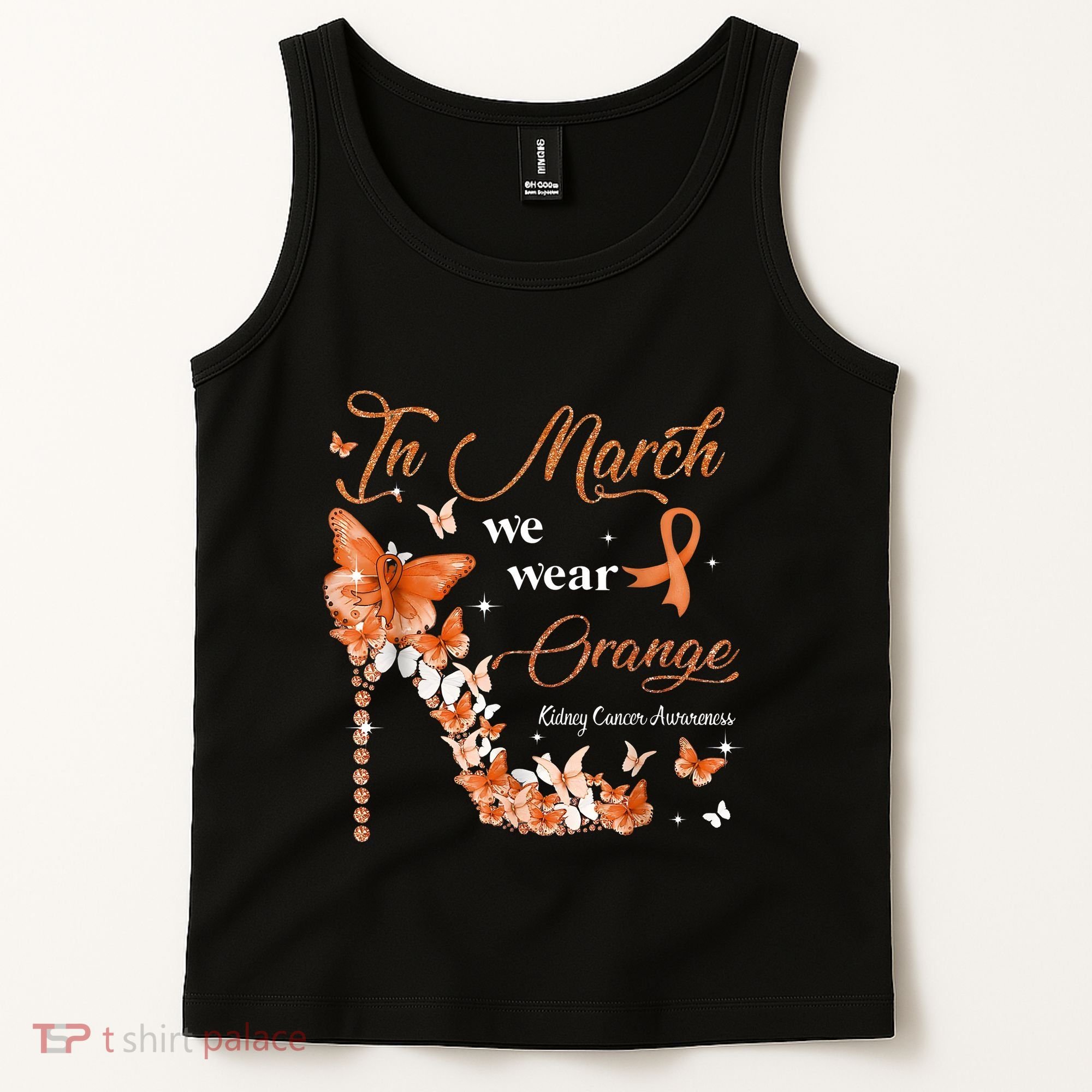 High Heel In March We Wear Orange Multiple Sclerosis Warrior Tank Top