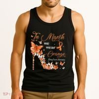 High Heel In March We Wear Orange Multiple Sclerosis Warrior Tank Top thumb 3