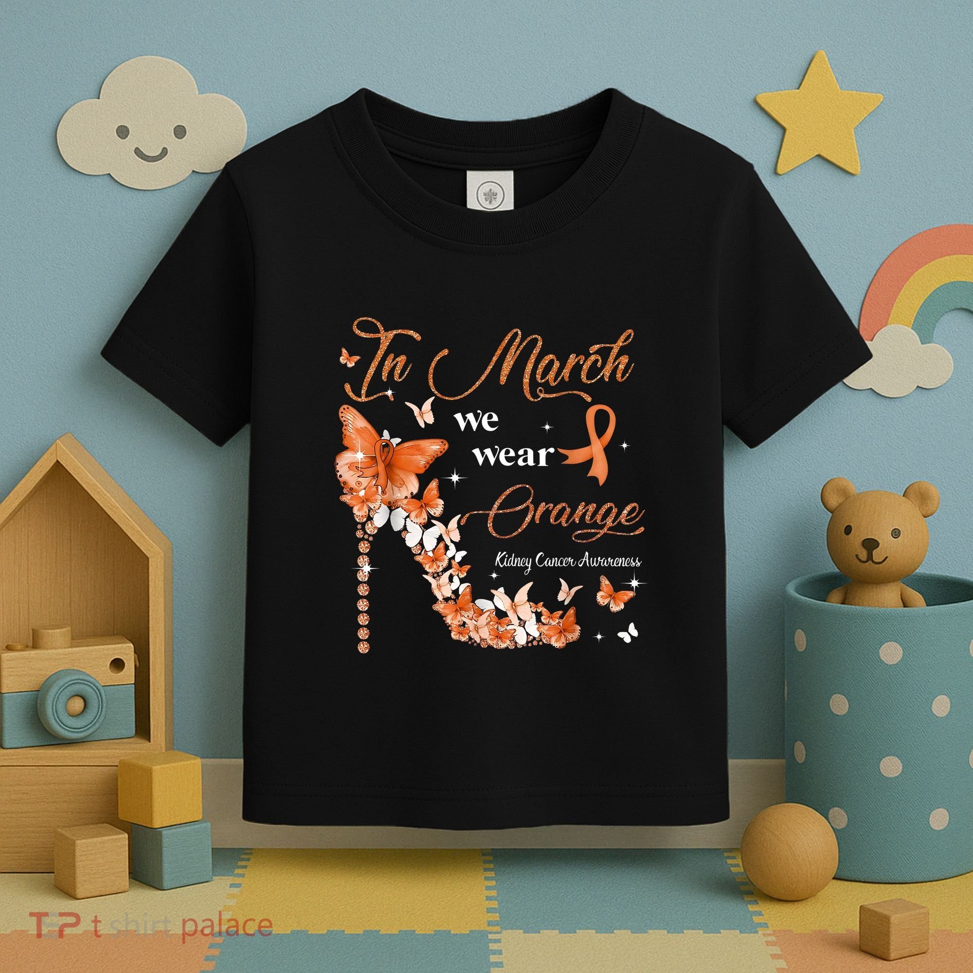High Heel In March We Wear Orange Multiple Sclerosis Warrior Toddler T-Shirt