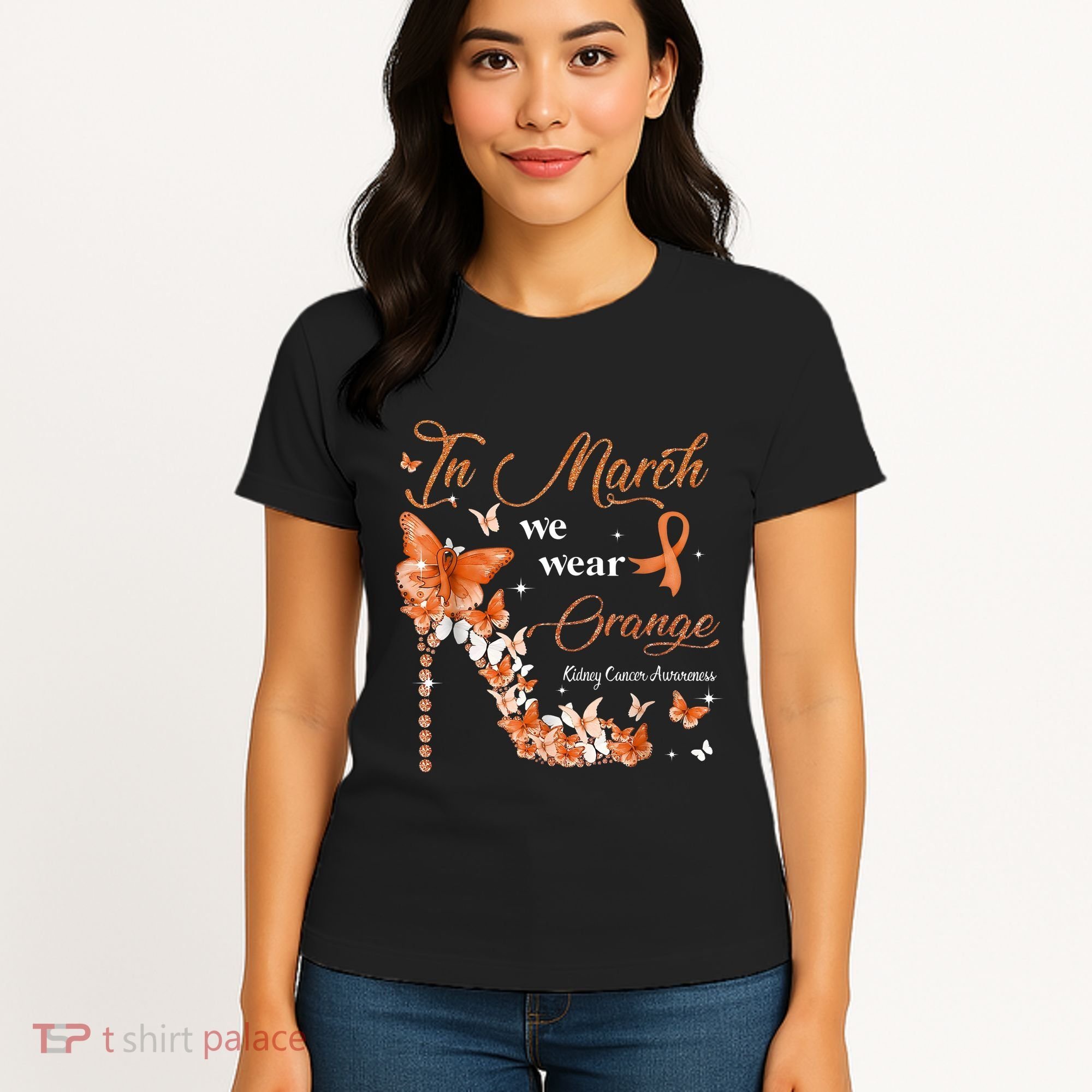 High Heel In March We Wear Orange Multiple Sclerosis Warrior Women's T-Shirt