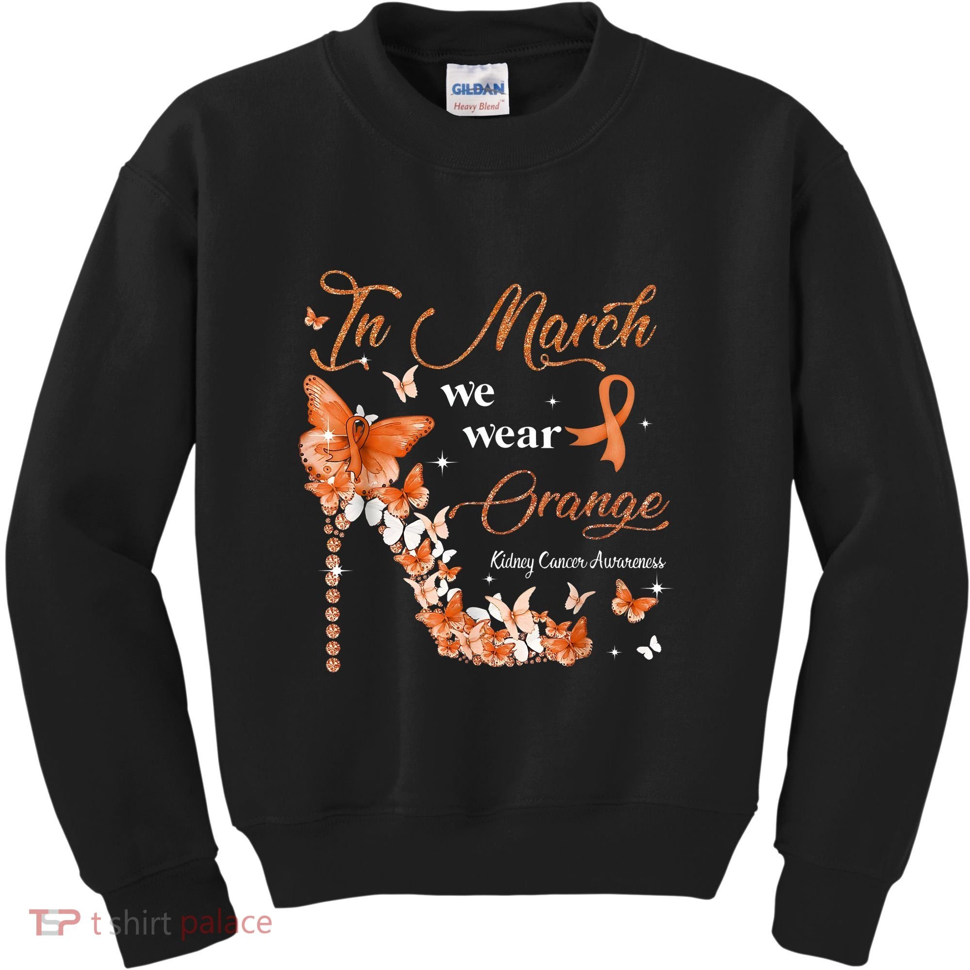 High Heel In March We Wear Orange Multiple Sclerosis Warrior Kids Sweatshirt