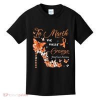 High Heel In March We Wear Orange Multiple Sclerosis Warrior Kids T-Shirt thumb 0